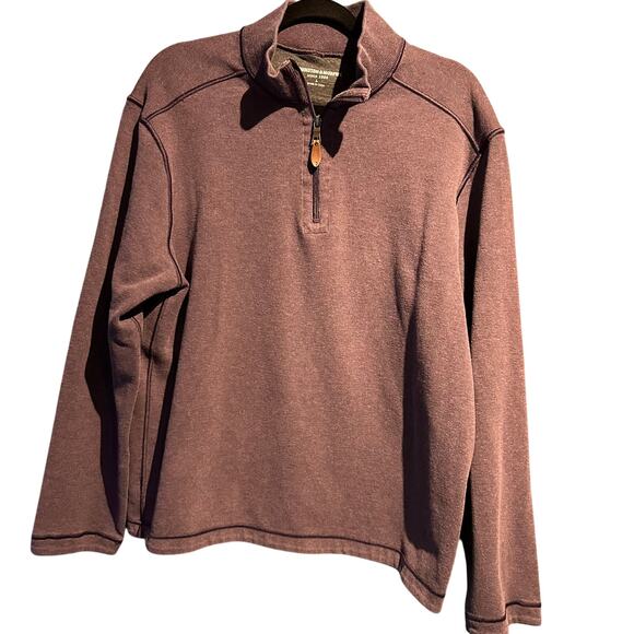 Johnston & Murphy 1/4 zip pullover plum Size Large Casual Work Business Casual - Picture 1 of 7